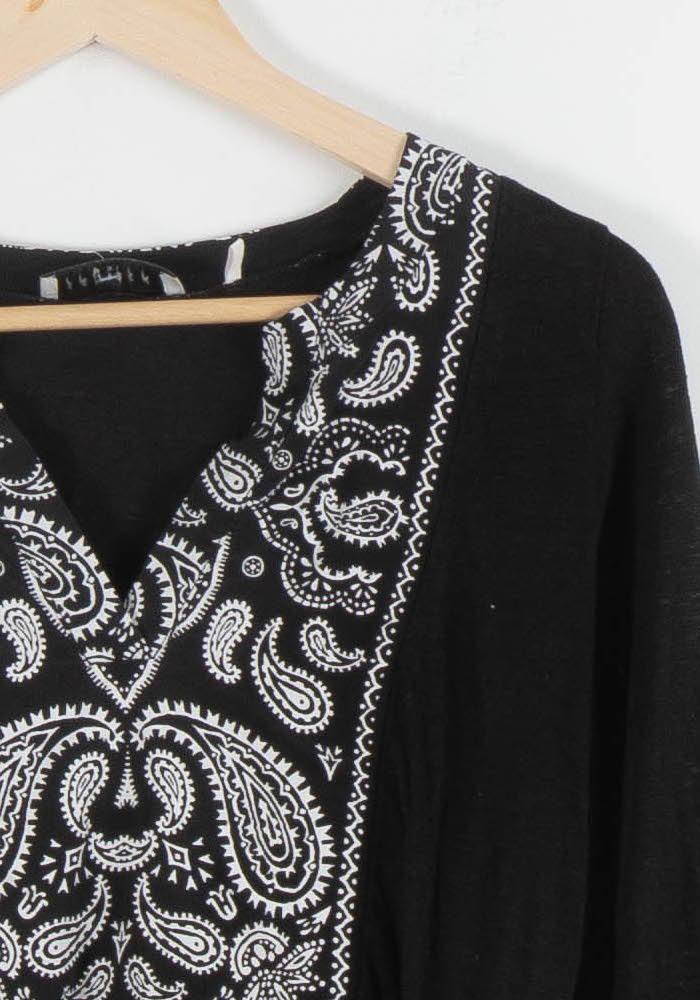 Blouse Noire et Blanche - Taille S/36
