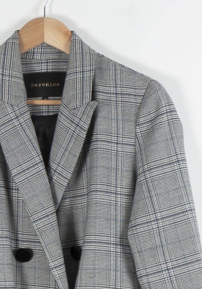 Blazer Gris à Carreaux - Taille XS/34