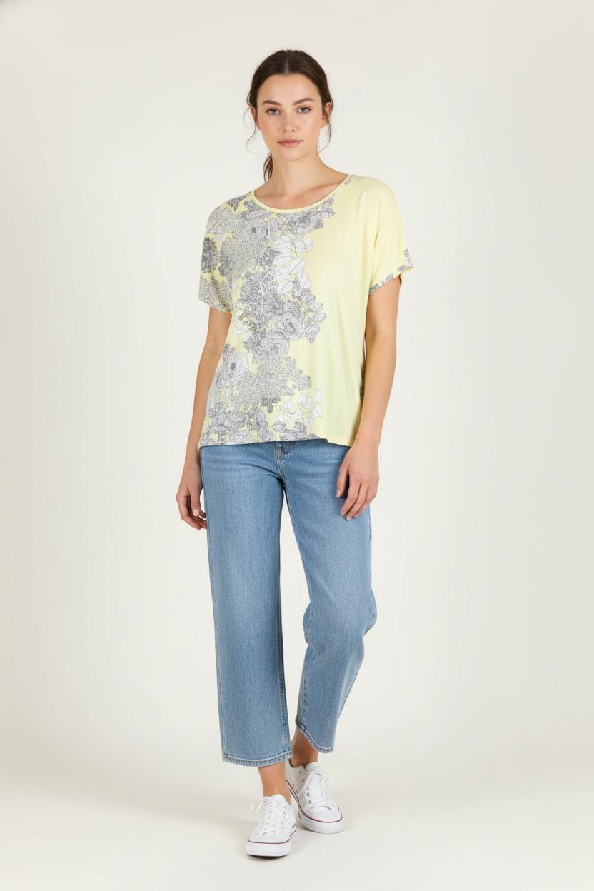 Tee-shirt Jaune et Gris - Taille S/36