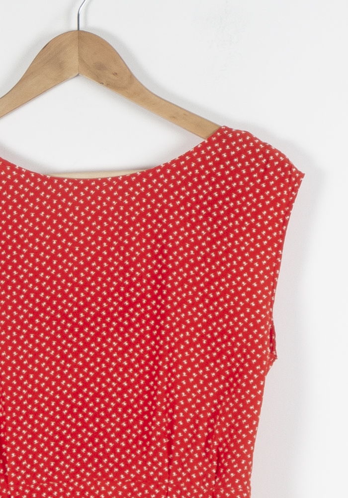 Blouse Rouge à Pois Blancs - Taille XS/34