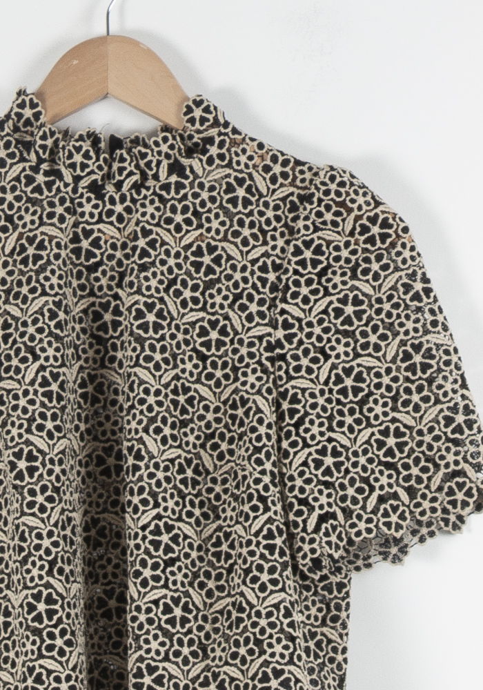 Blouse Noir et Beige - Taille XS/34