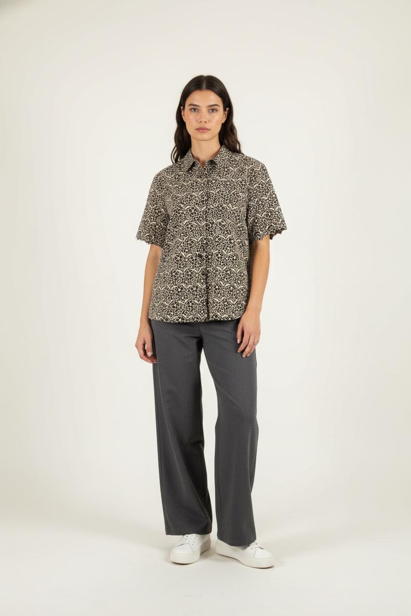 Blouse Noir et Beige - Taille XS/34