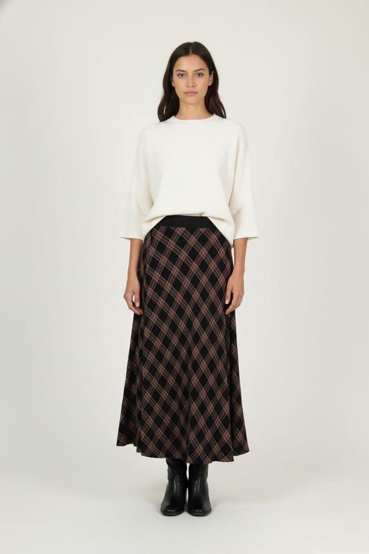 Jupe Longue Noire et Marron - Taille M/38