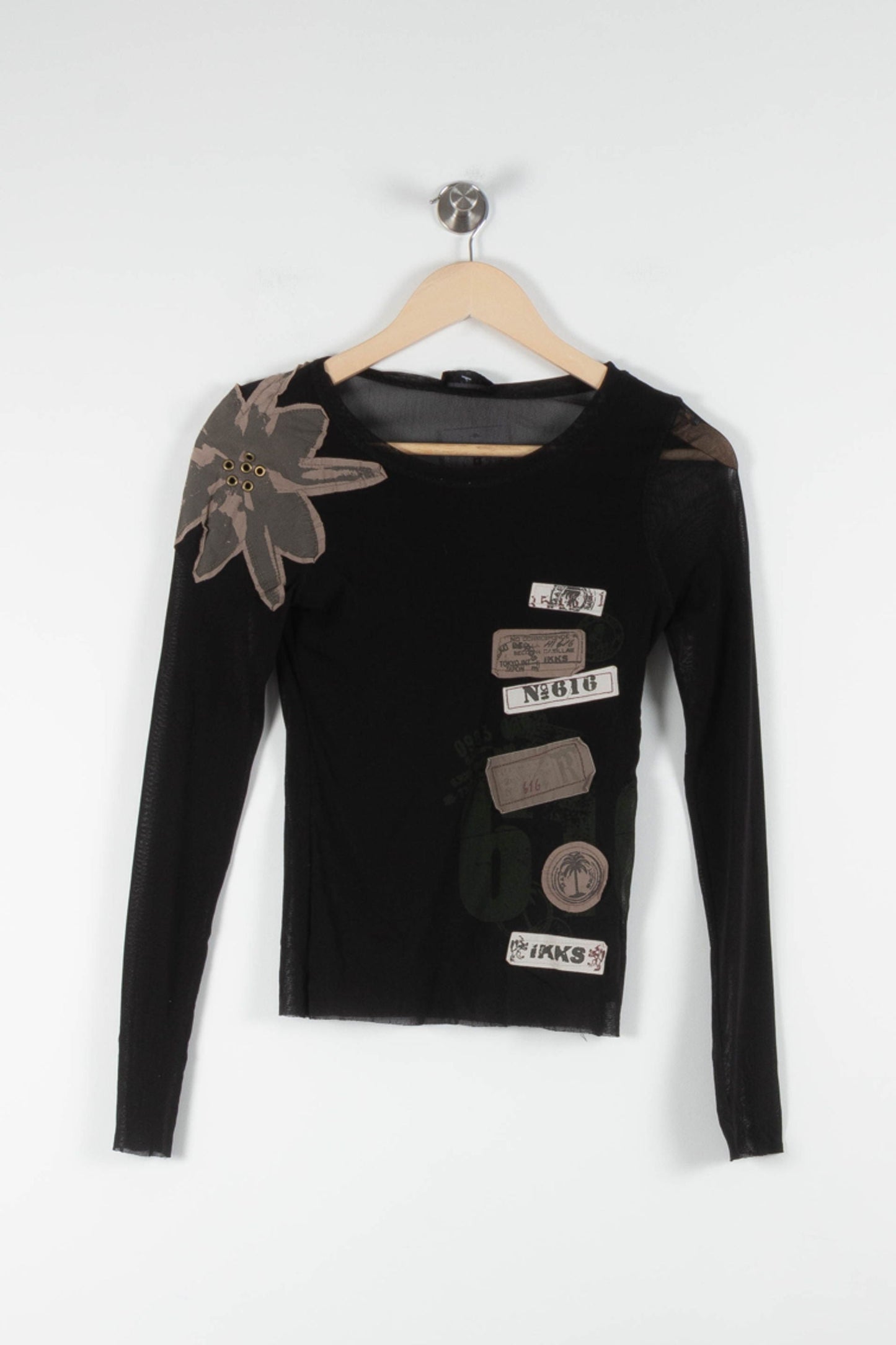 T-shirt Noir et Beige - Taille S/36