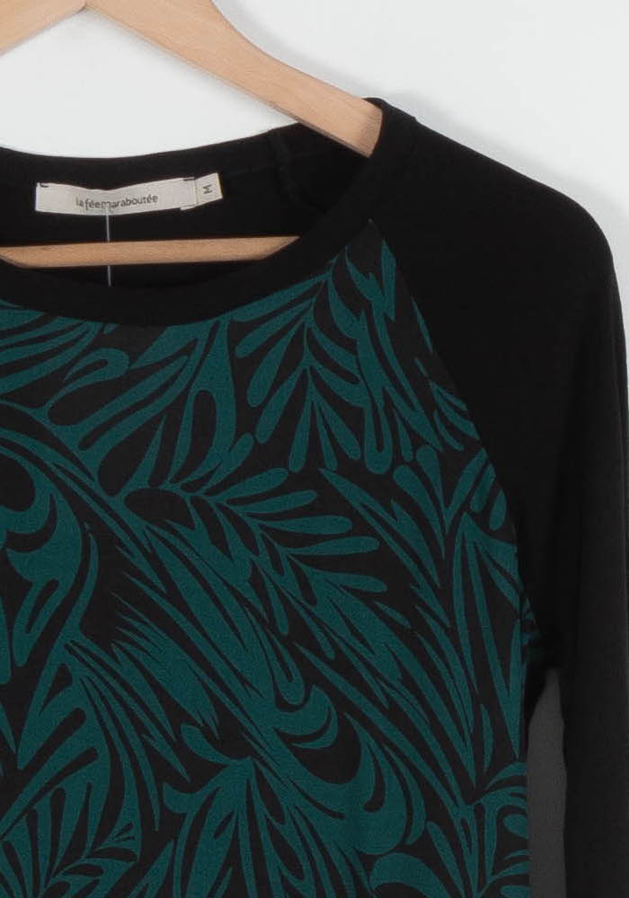 T-shirt Noir et Vert - Taille M/38