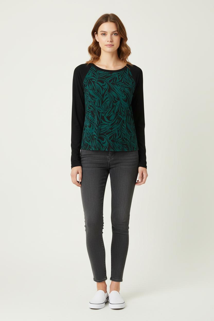 T-shirt Noir et Vert - Taille M/38