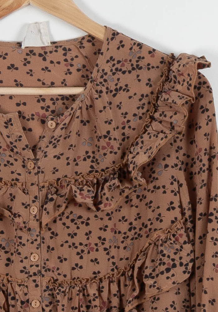 Blouse Marron et Noire - Taille L/40