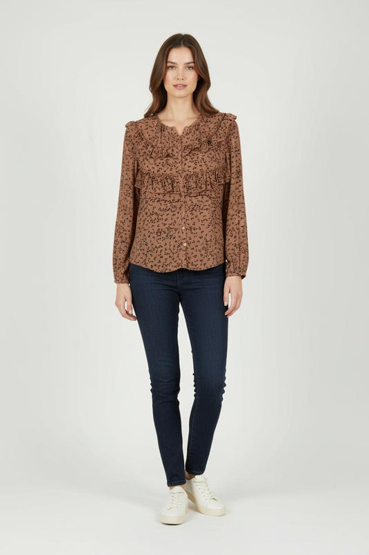 Blouse Marron et Noire - Taille L/40
