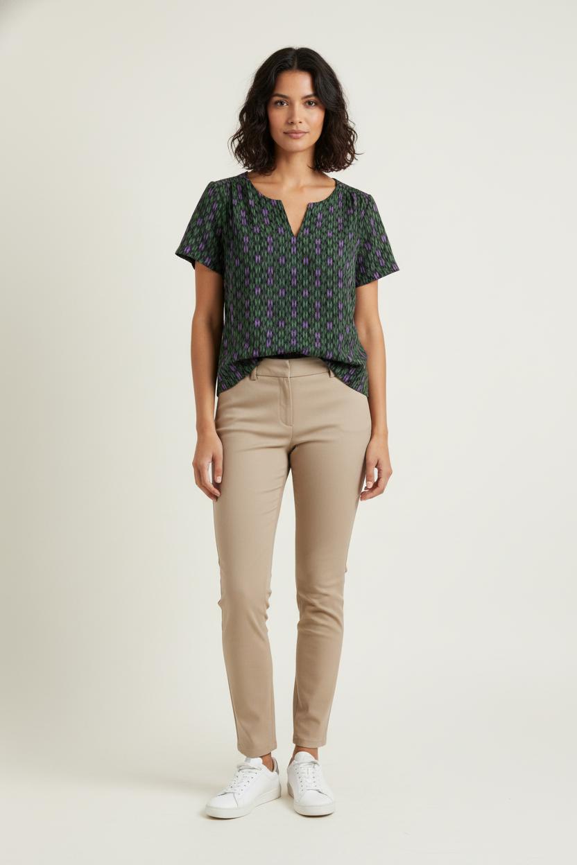 Blouse Verte et Violette - Taille L/40