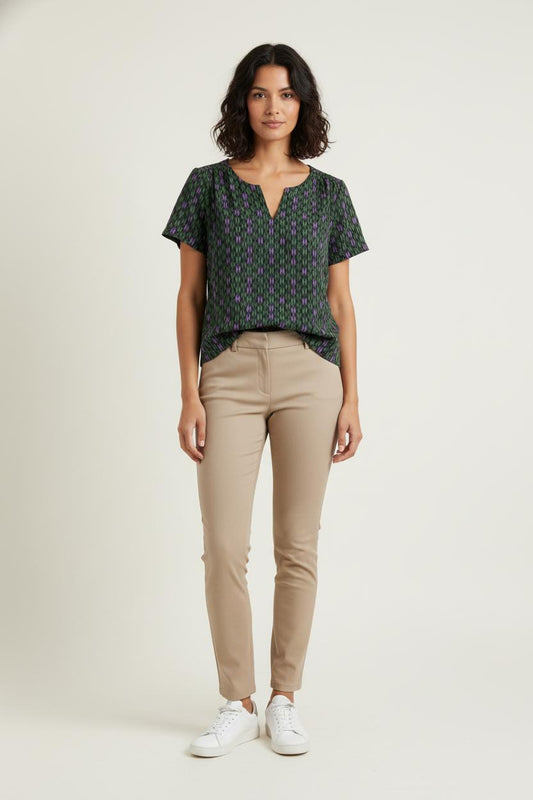 Blouse Verte et Violette - Taille L/40