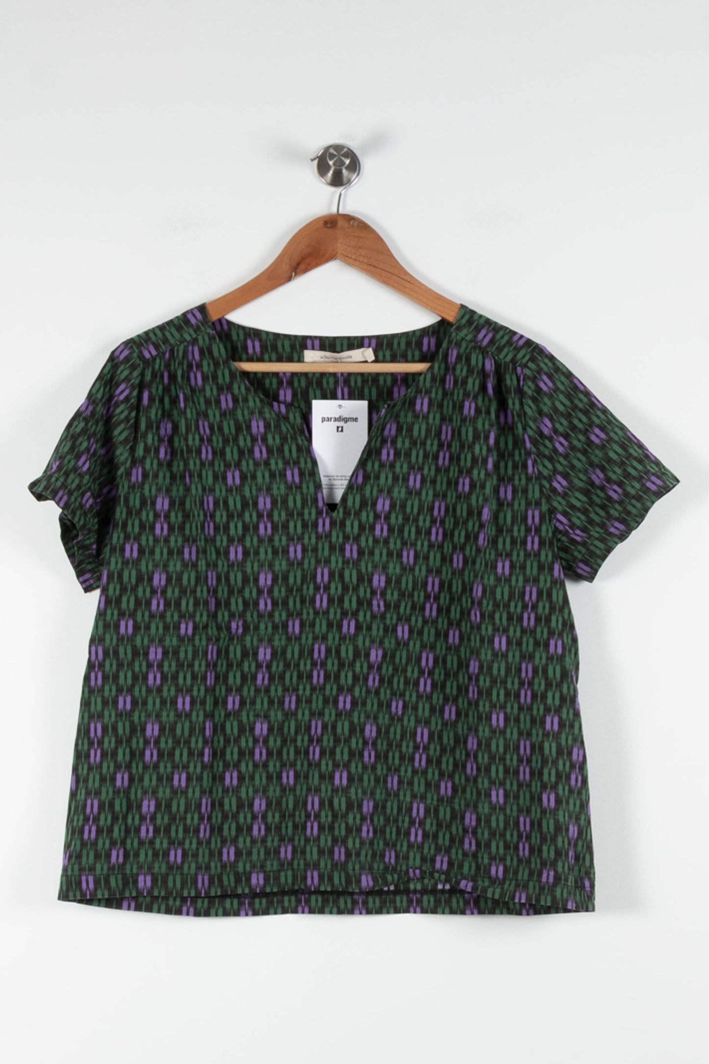 Blouse Verte et Violette - Taille L/40