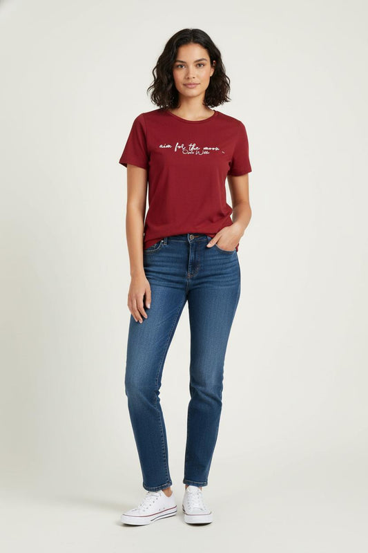 Tee-shirt Bordeaux - Taille XS/34