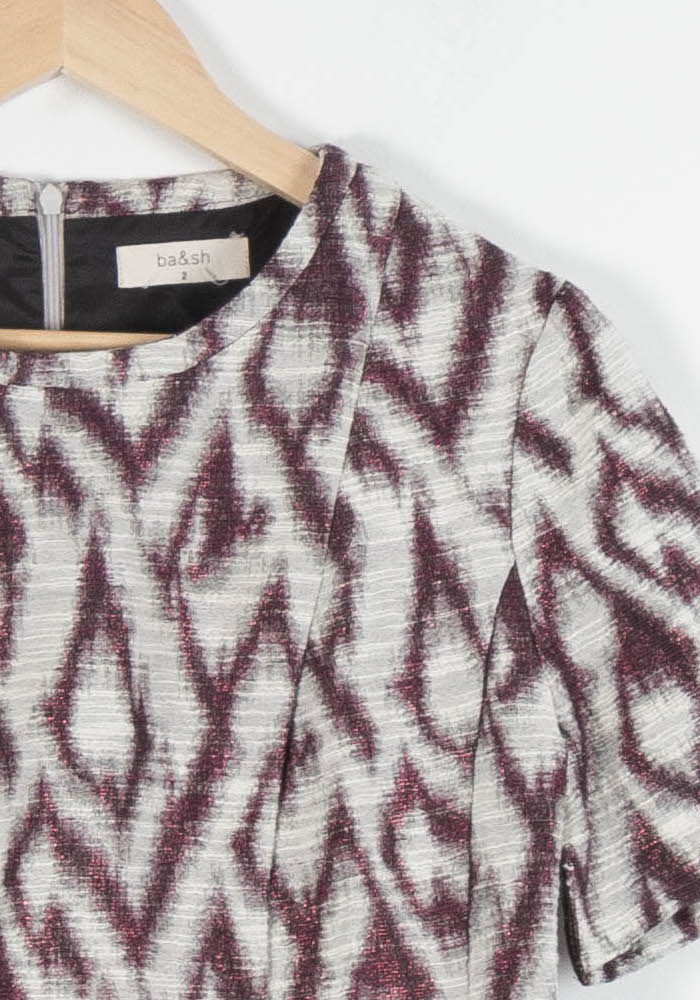 Blouse Blanche et Bordeaux - Taille M/38