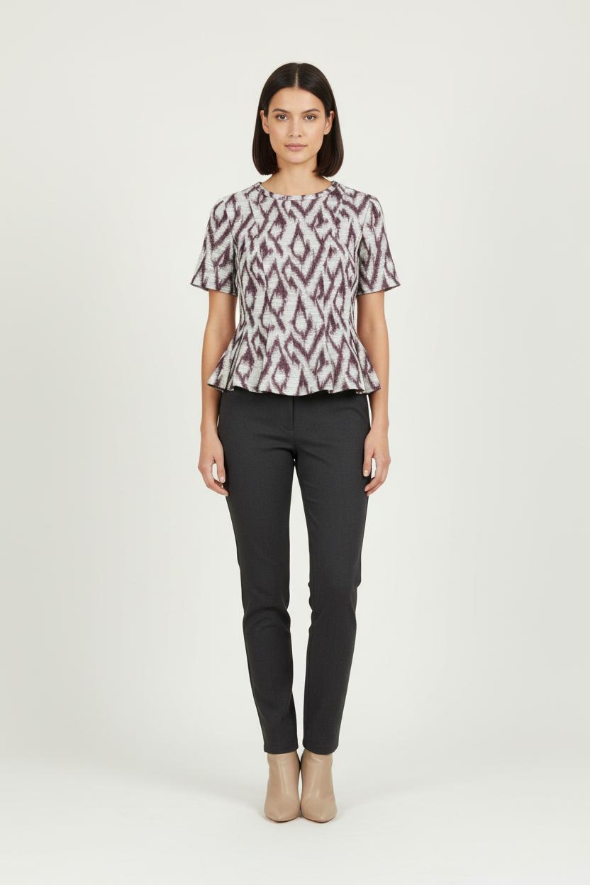 Blouse Blanche et Bordeaux - Taille M/38