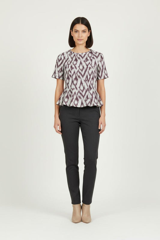 Blouse Blanche et Bordeaux - Taille M/38