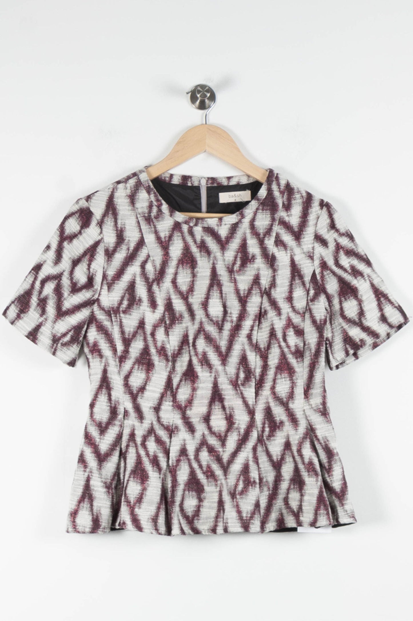 Blouse Blanche et Bordeaux - Taille M/38