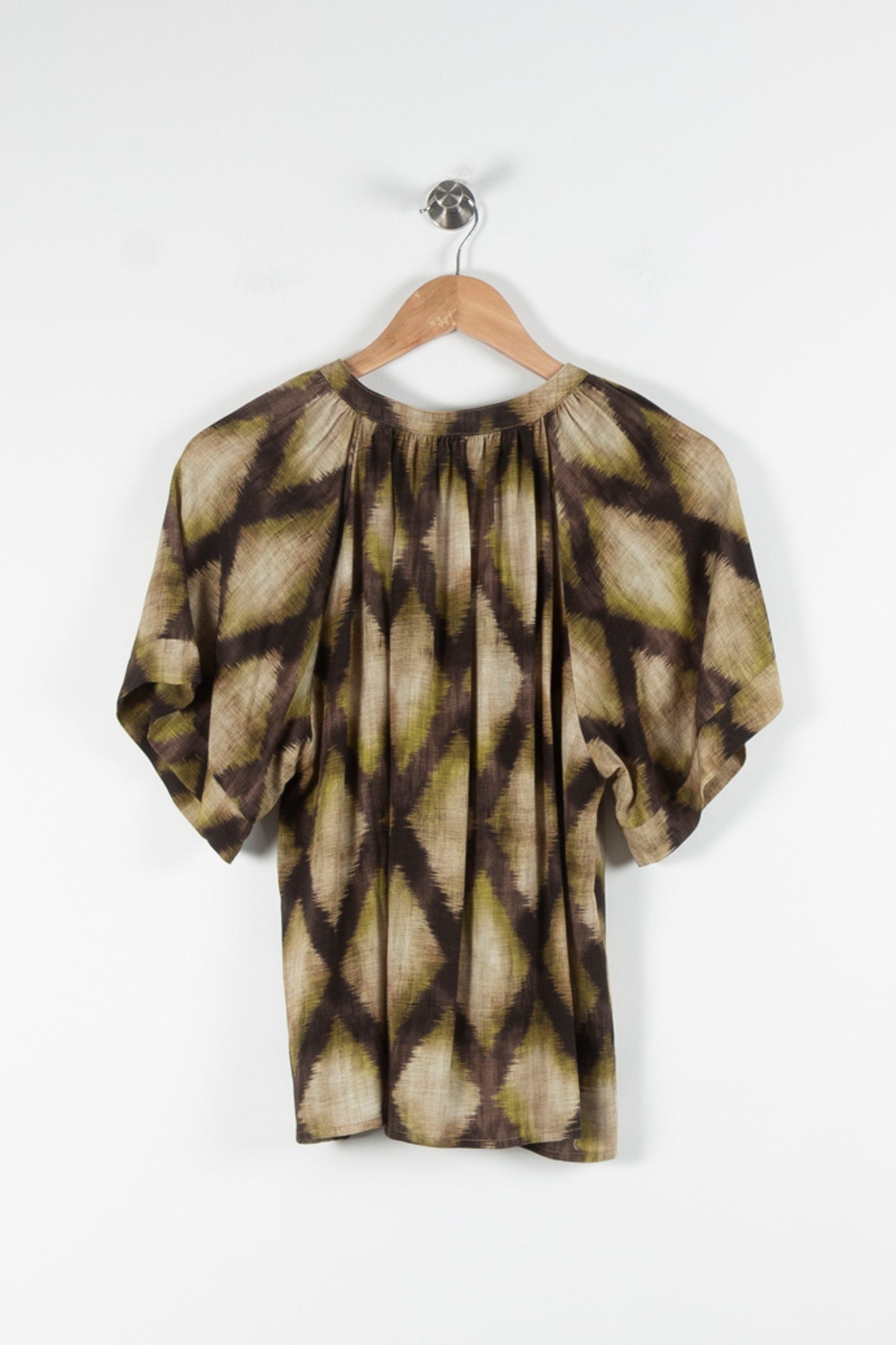 Blouse Verte et Marron - Taille M/38