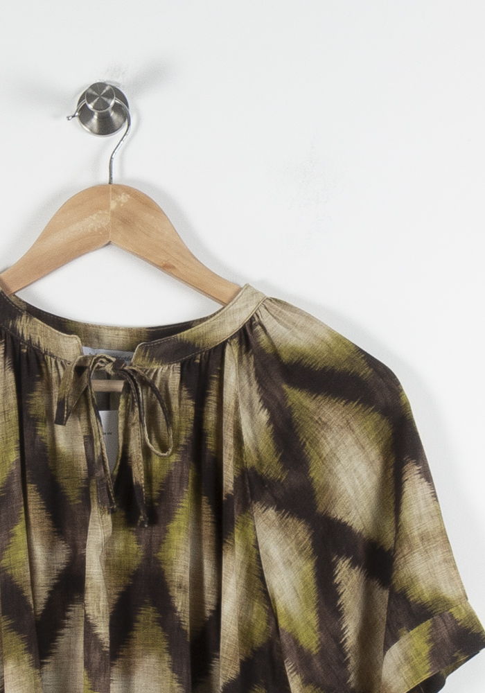 Blouse Verte et Marron - Taille M/38