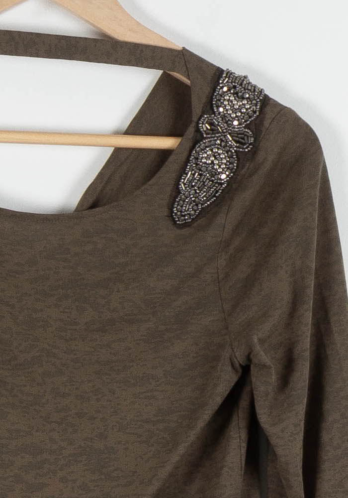 Tee-shirt Manches Longues Vert - Taille XS/34