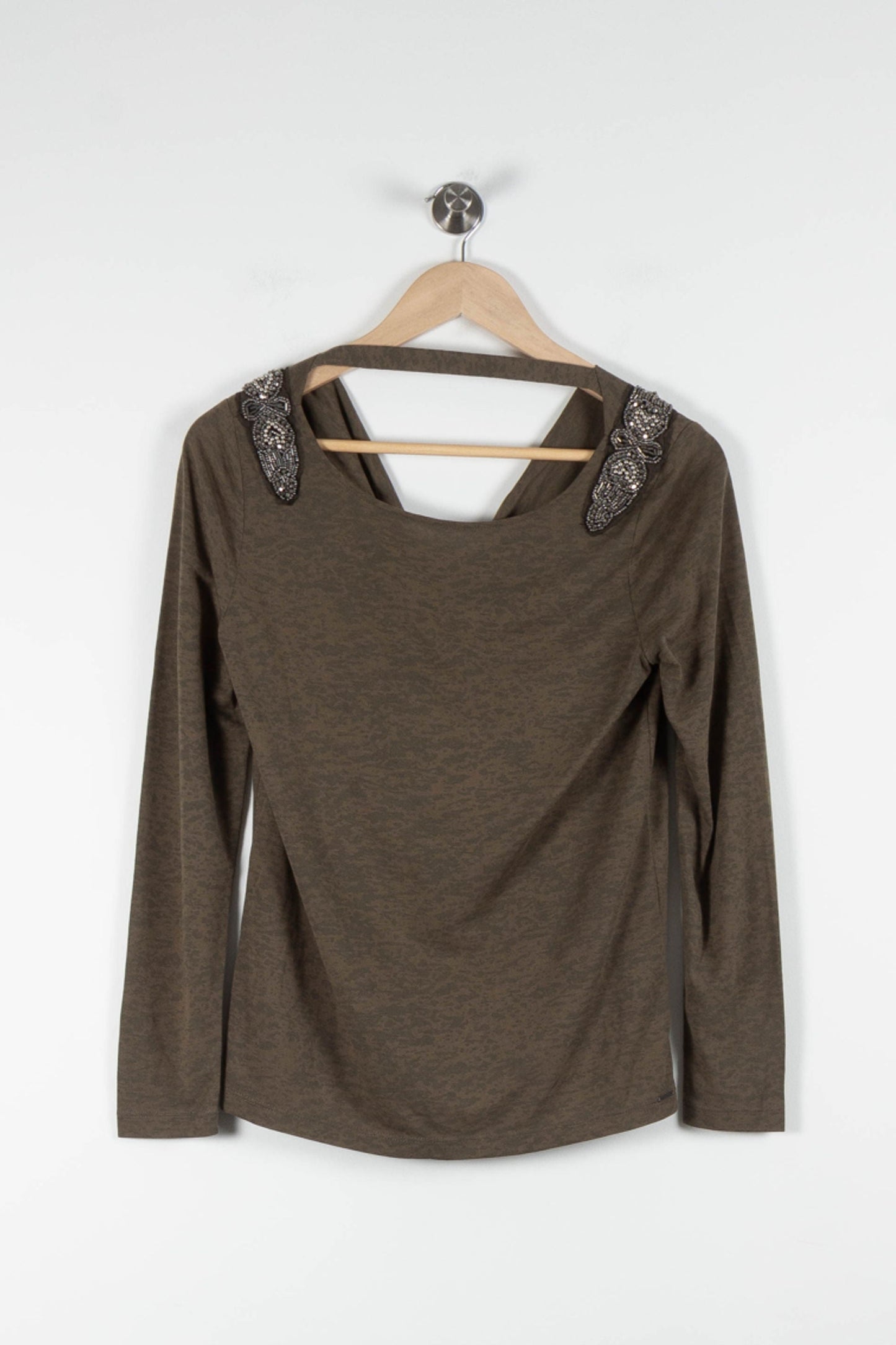 Tee-shirt Manches Longues Vert - Taille XS/34