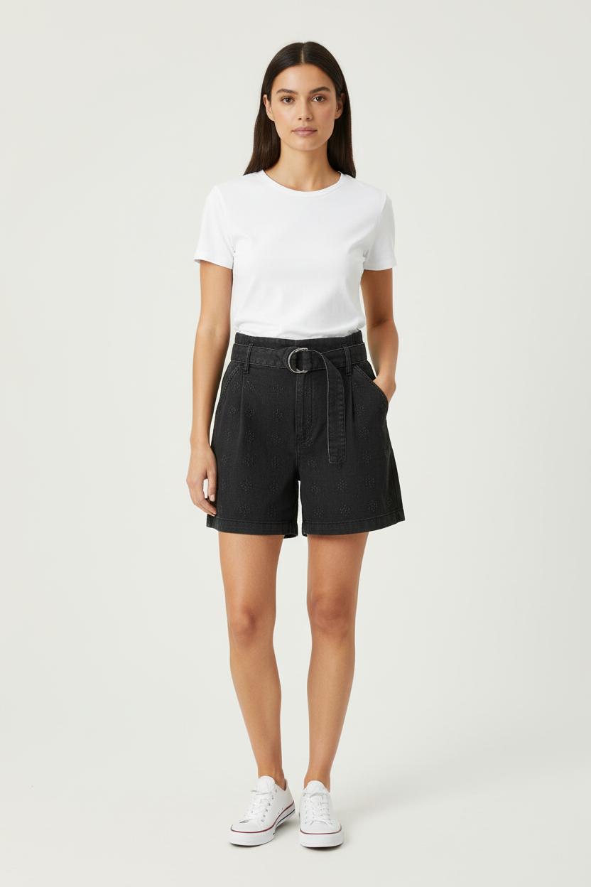 Short Ceinturé Gris - Taille S/36