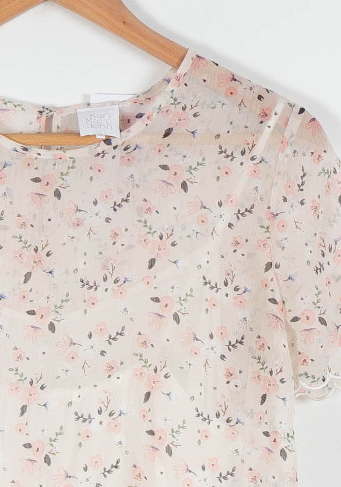 Blouse Rose et Blanche - Taille XS/34