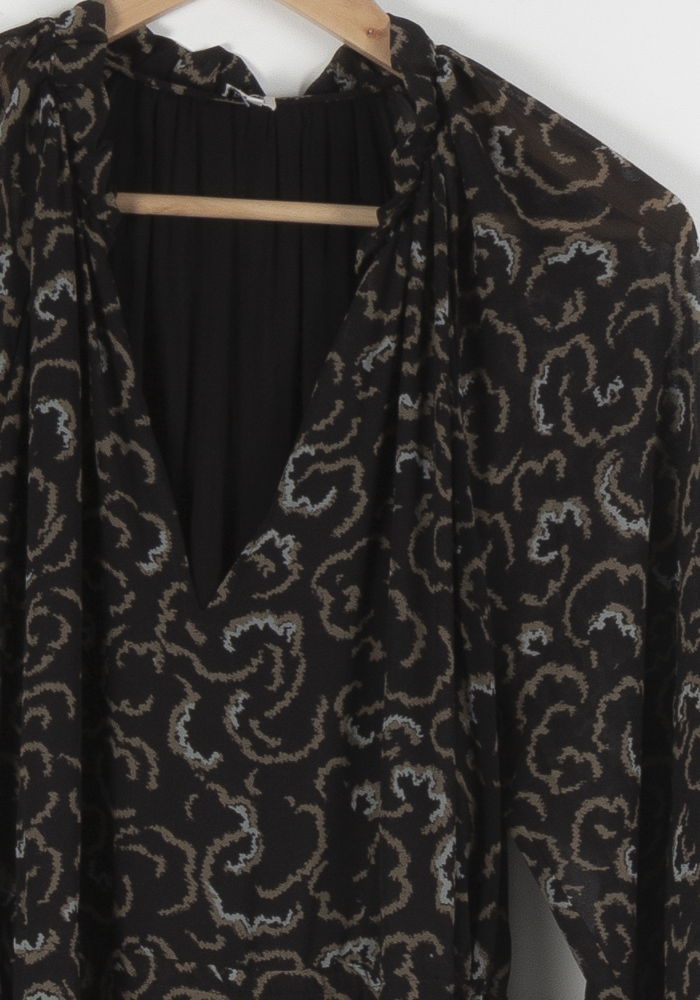 Robe Longue Noire et Beige - Taille S/36