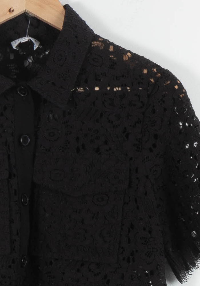 Blouse Dentelle Noire - Taille S/36