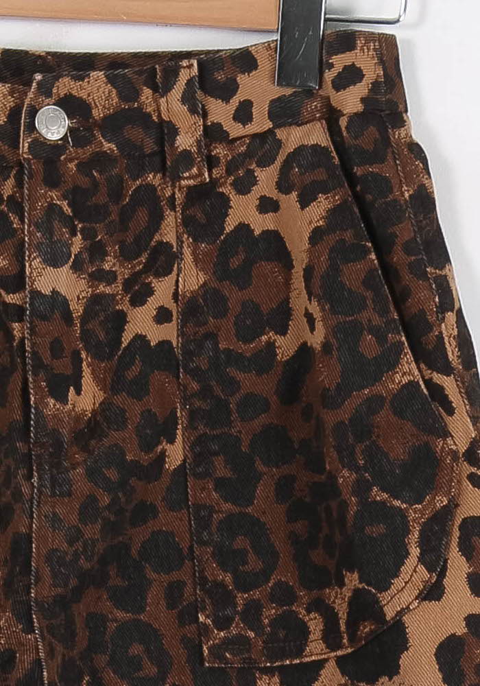 Short Léopard Marron et Noir - Taille S/36