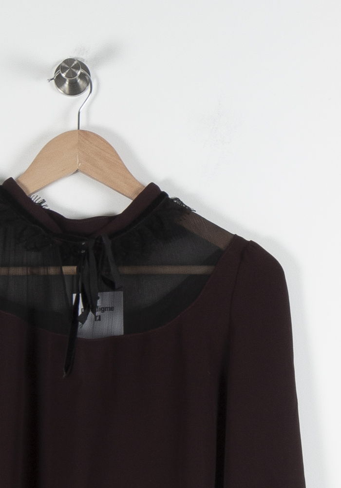 Blouse Bordeaux et Noir - Taille M/38