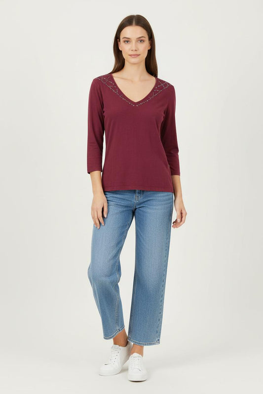 Tee-shirt Manches Longues Violet - Taille S/36