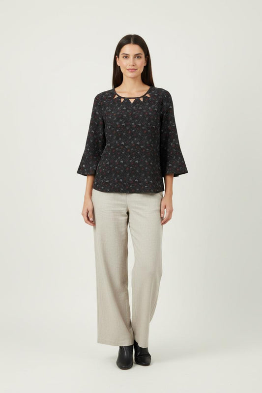 Blouse Noire et Rouge - Taille S/36