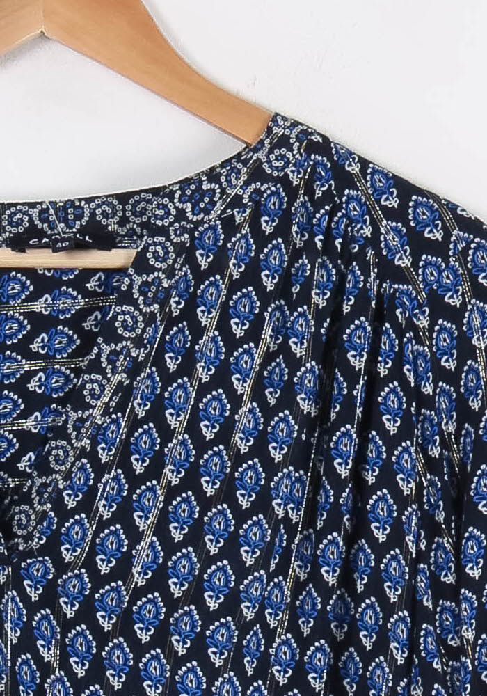 Blouse Bleue et Noire - Taille L/40