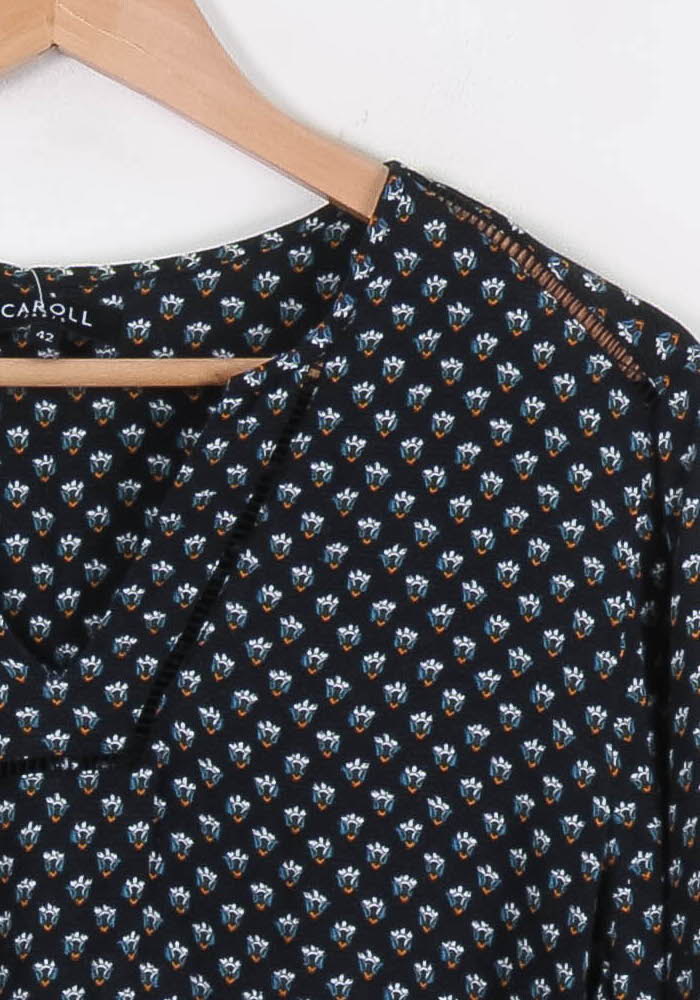 Blouse Noire et Bleue - Taille XL/42