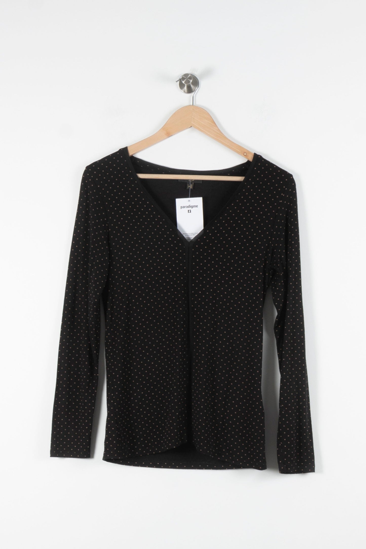 T-shirt Noir à Manches Longues - Taille M/38