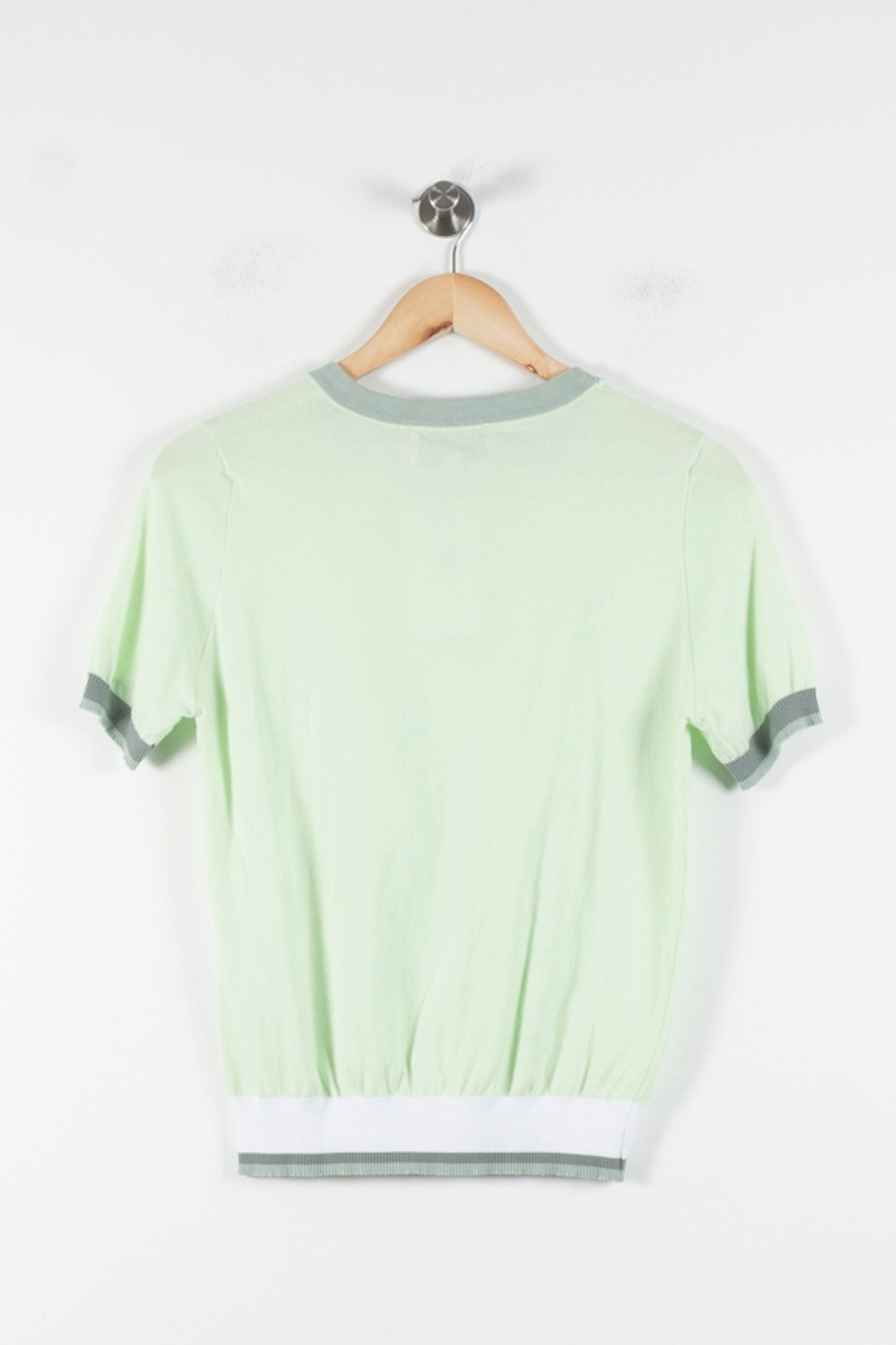 T-shirt Vert et Blanc - Taille XS/34