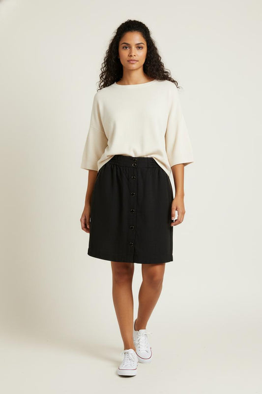 Jupe Boutonnée Noire - Taille L/40