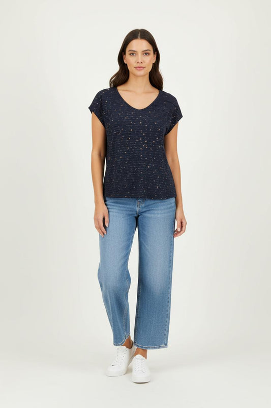 Tee-shirt Bleu et Doré - Taille M/38