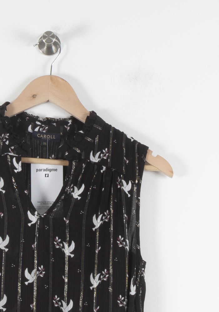 Blouse Noire et Blanche - Taille S/36