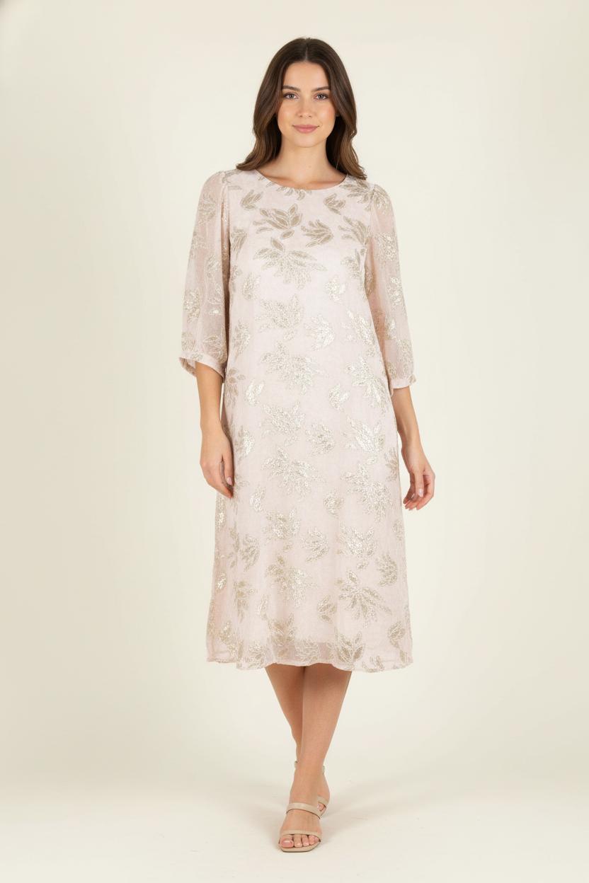 Robe Midi Rose et Dorée - Taille L/40