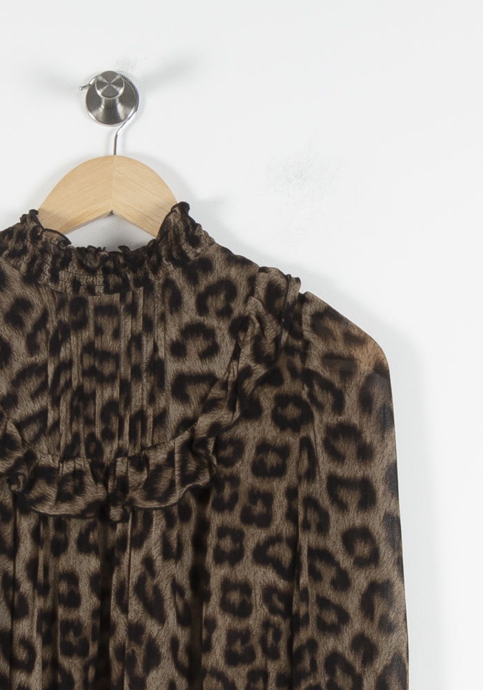 Blouse Léopard Marron et Noir - Taille XS/34