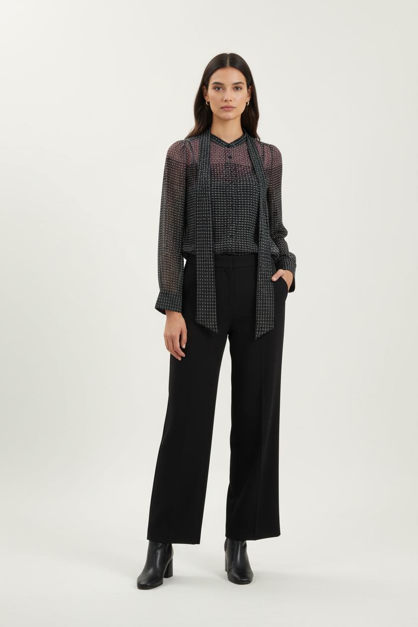 Blouse Noire et Bordeaux - Taille S/36