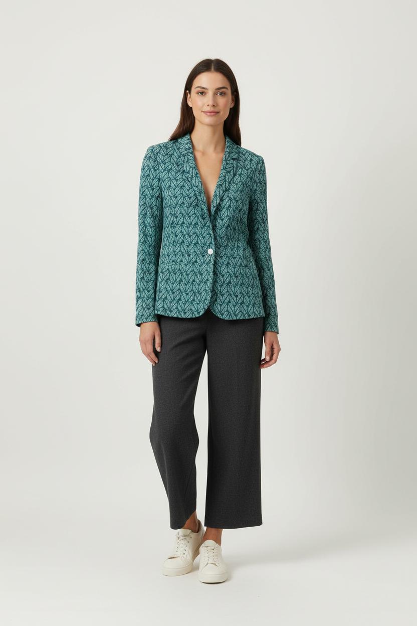 Blazer Vert à Motifs - Taille S/36