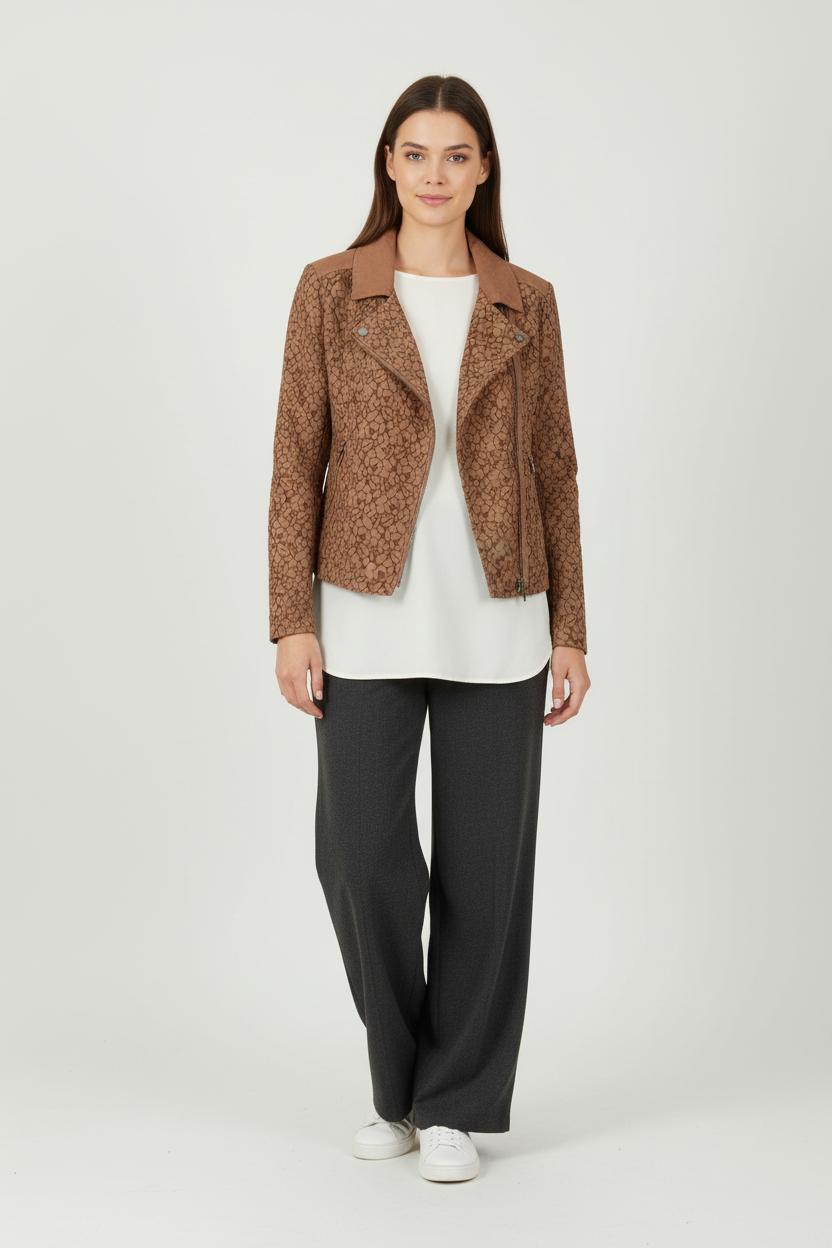 Veste Motard Marron - Taille S/36