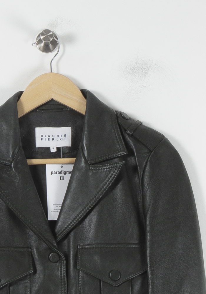 Veste en Cuir Noire - Taille S/36