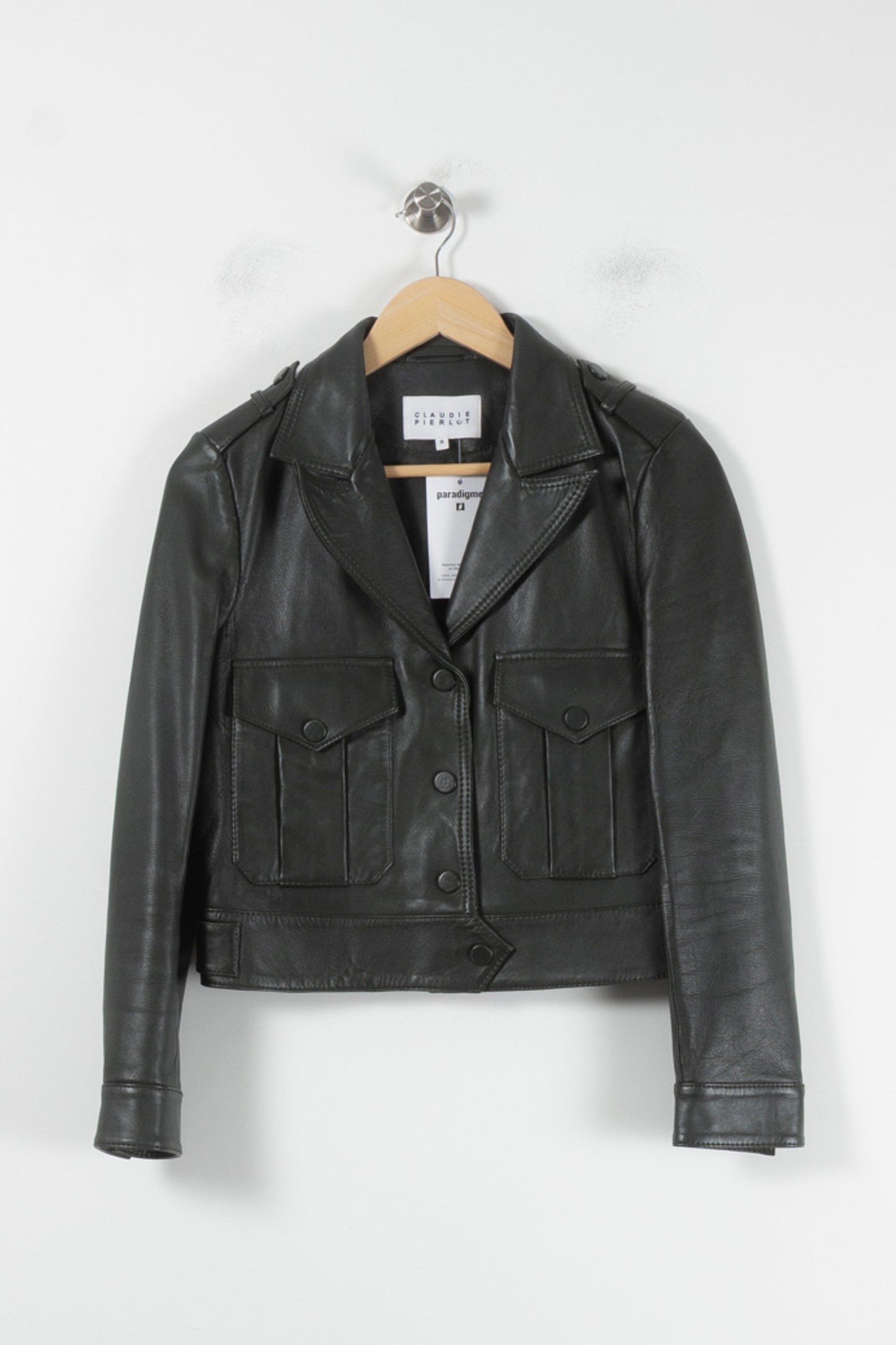 Veste en Cuir Noire - Taille S/36
