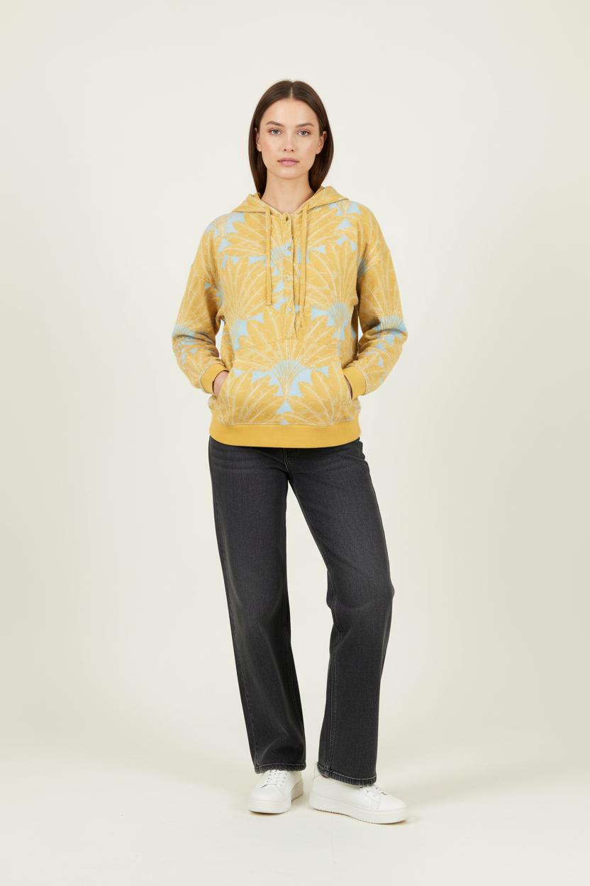 Sweat à Capuche Jaune et Bleu - Taille S/36