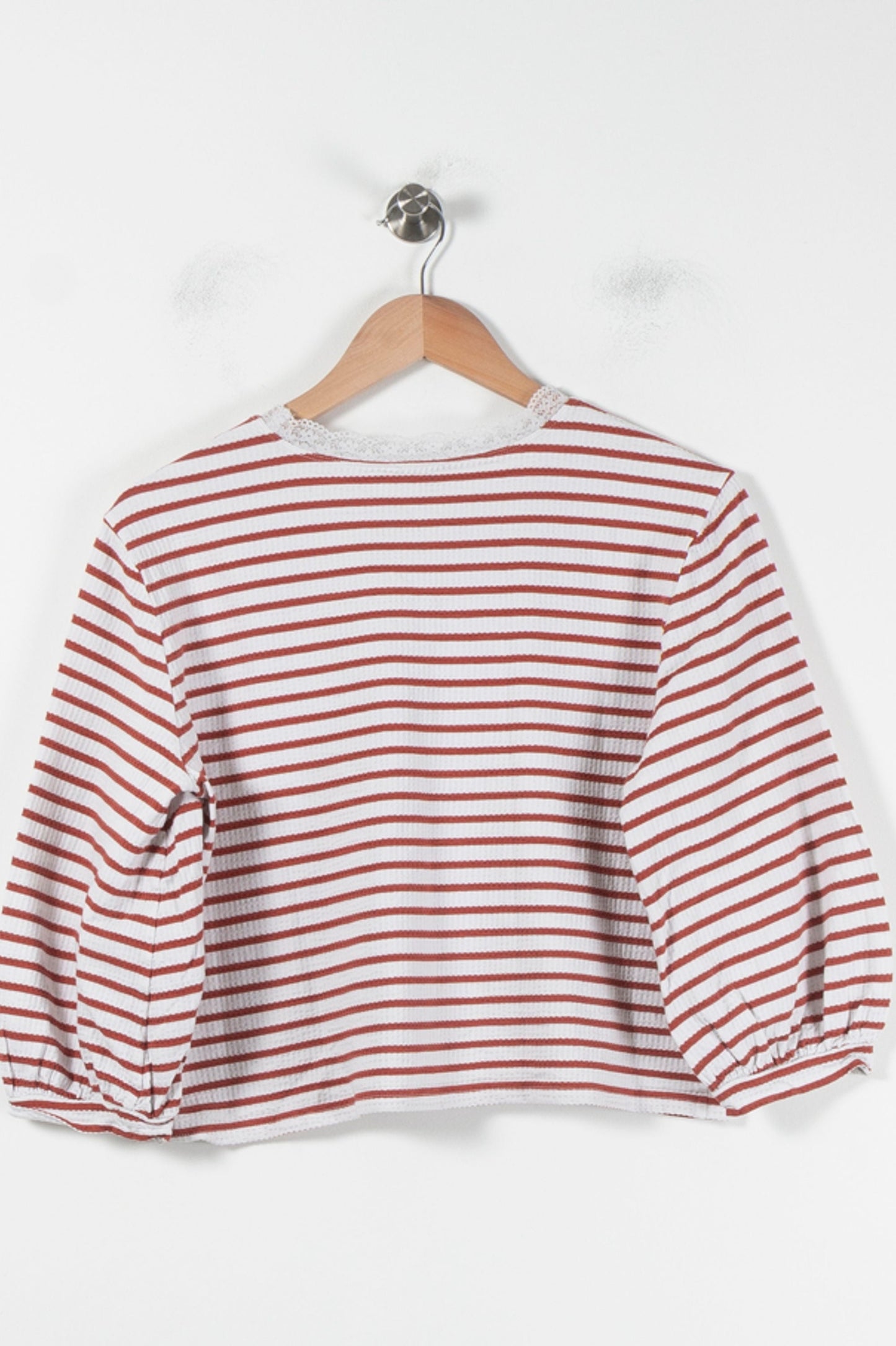 T-shirt Rayé Blanc et Rouge - Taille M/38