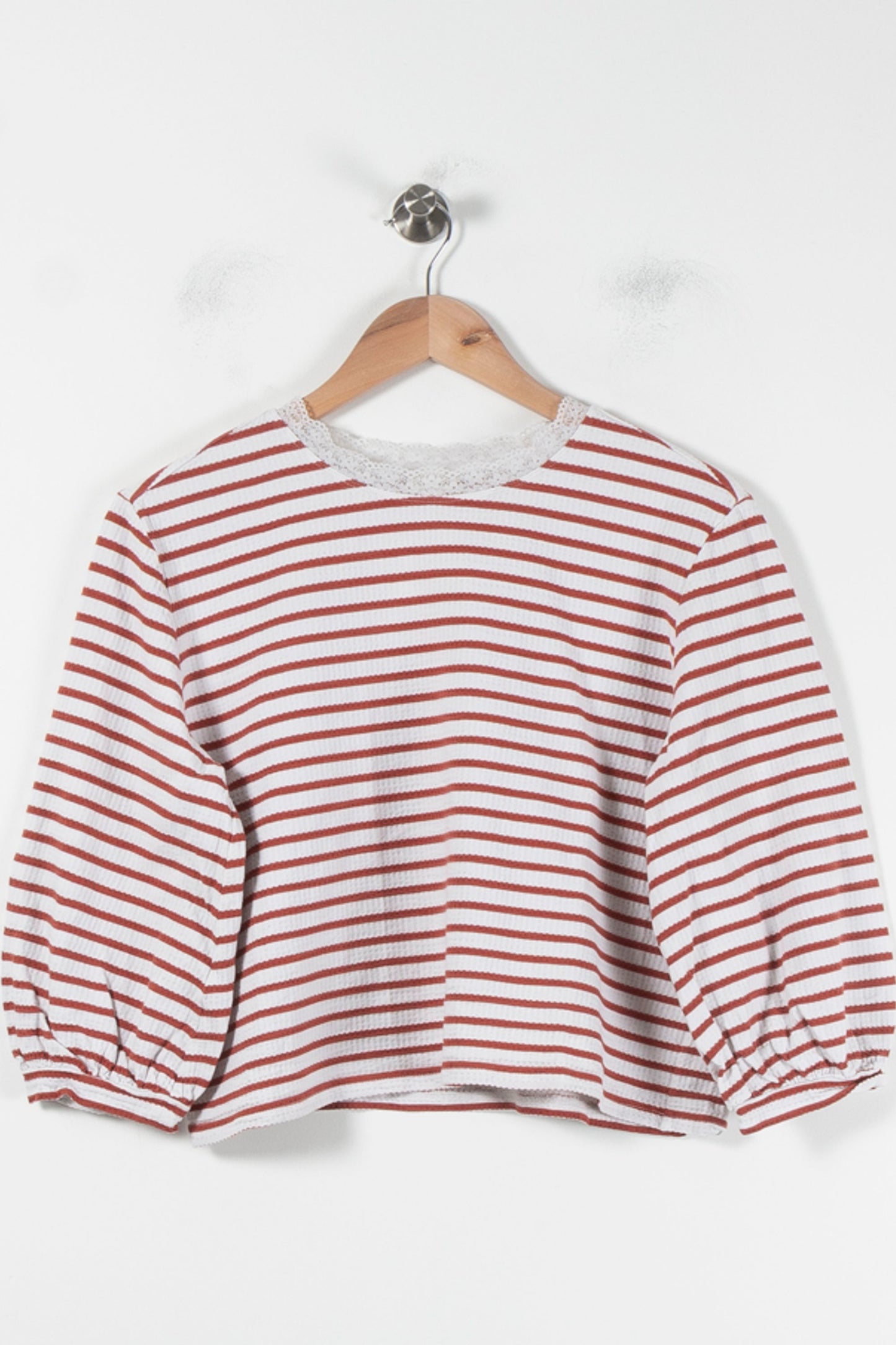 T-shirt Rayé Blanc et Rouge - Taille M/38