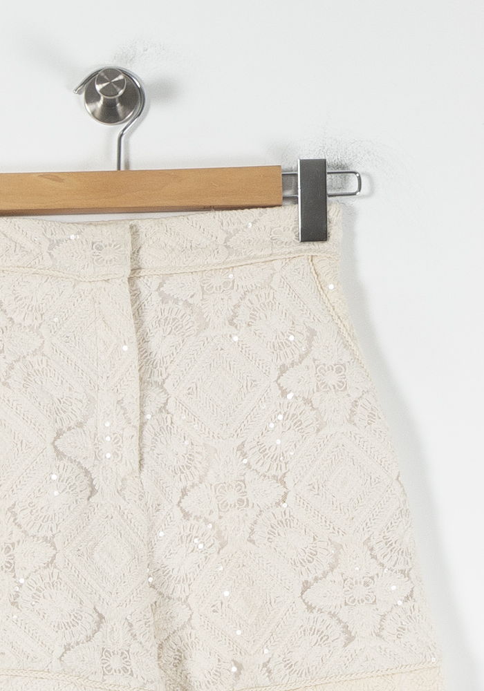 Short Dentelle Beige - Taille S/36